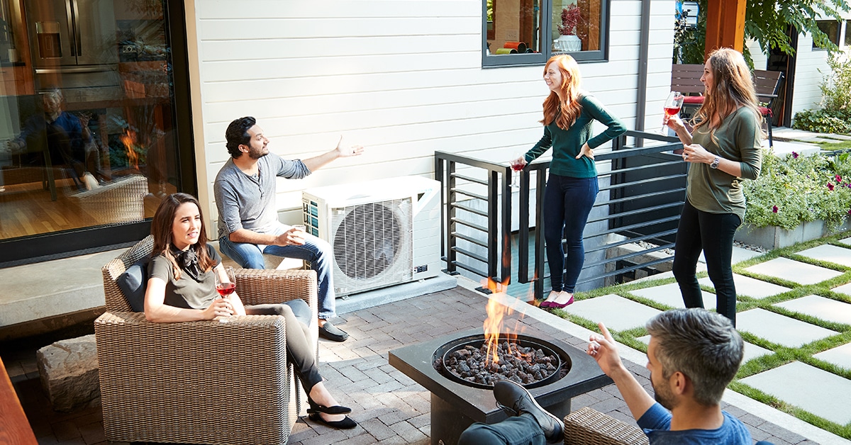 Daikin Fit Heat Pump quiet operation in the backyard.