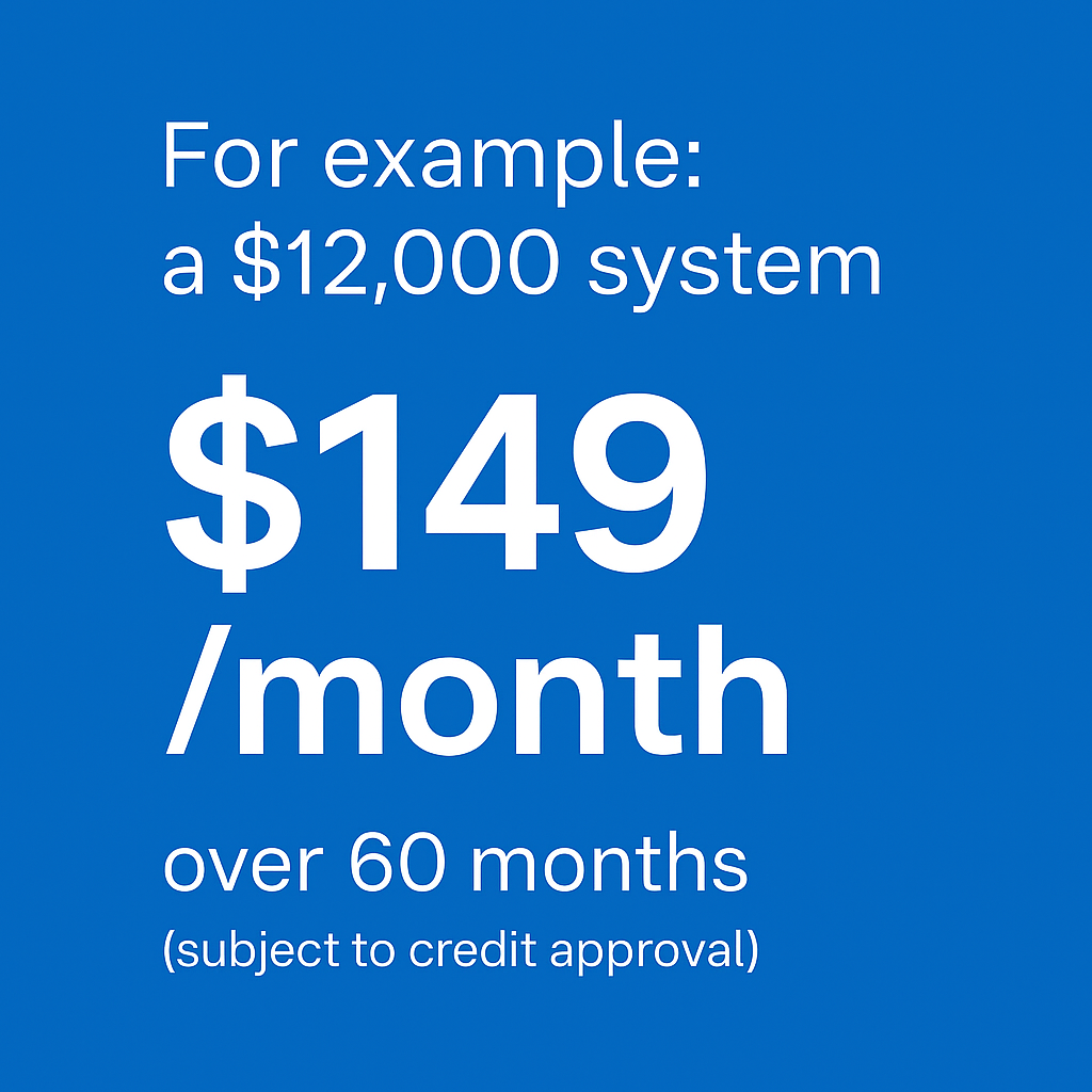 Example of low monthly payments on a furnace and ac system with financing.